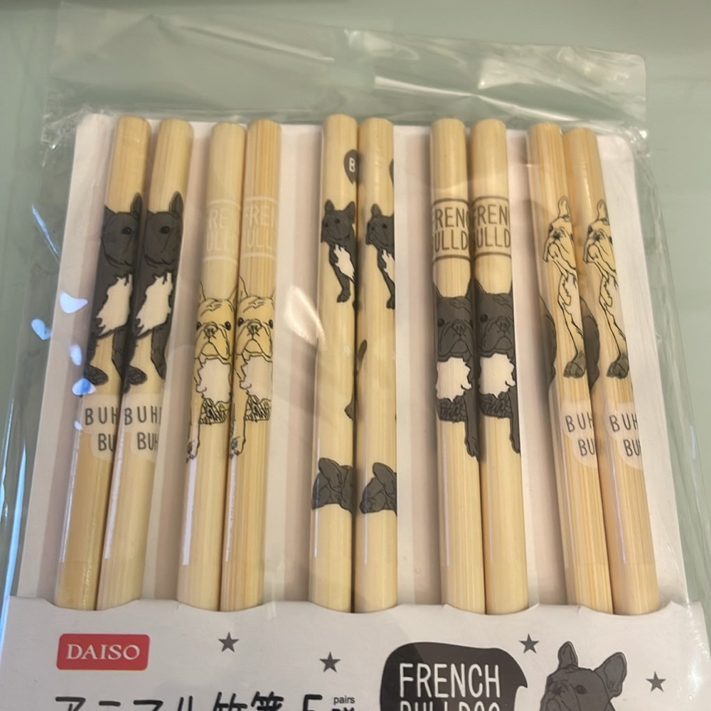 🎀 5x$25 🎀10 French Bulldog Chopsticks!! 5 Pairs! - Picture 7 of 8